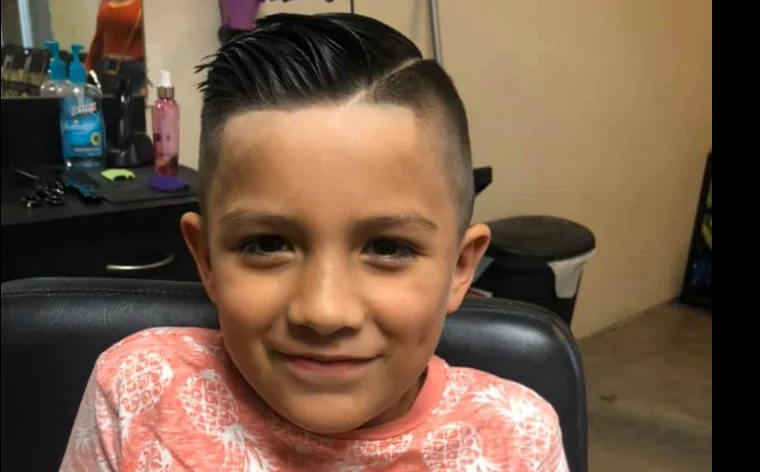 Boy haircut result, front view